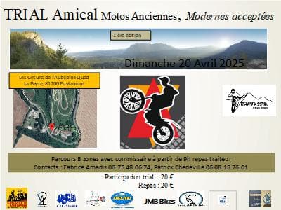 TRIAL MOTOS ANCIENNES (MODERNES ACCEPTÉES)