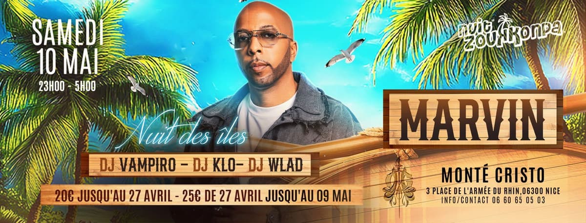 NUIT ZOUK KONPA NUIT DES ILES AVEC MARVIN